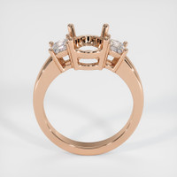 18K Rose Gold Three Stone Ring Setting Image