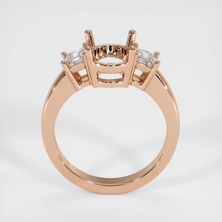 18K Rose Gold Three Stone Ring Setting