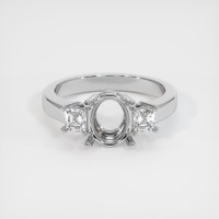 14K White Gold Three Stone Ring Setting Image