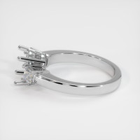 14K White Gold Three Stone Ring Setting Image