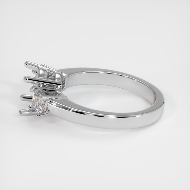 14K White Gold Three Stone Ring Setting