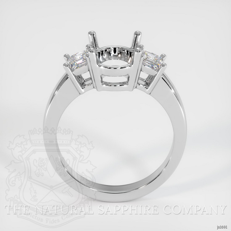 18K White Gold Three Stone Ring Setting