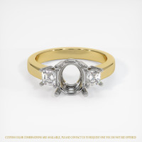 18K White & Yellow Three Stone Ring Setting Image