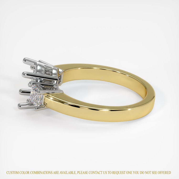 18K White & Yellow Three Stone Ring Setting