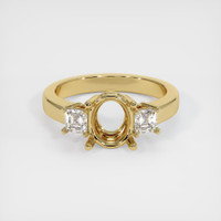 10K Yellow Gold Three Stone Ring Setting Image