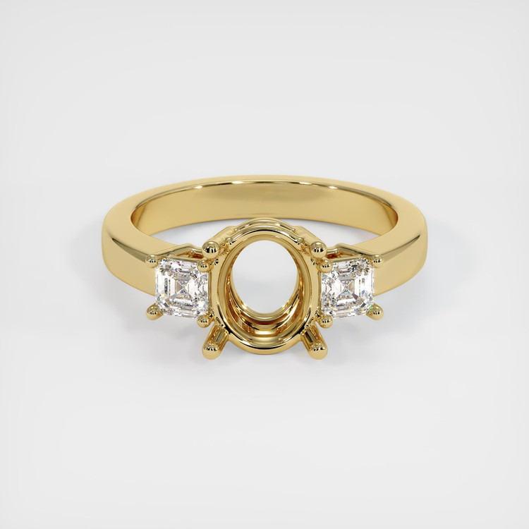 14K Yellow Gold Three Stone Ring Setting