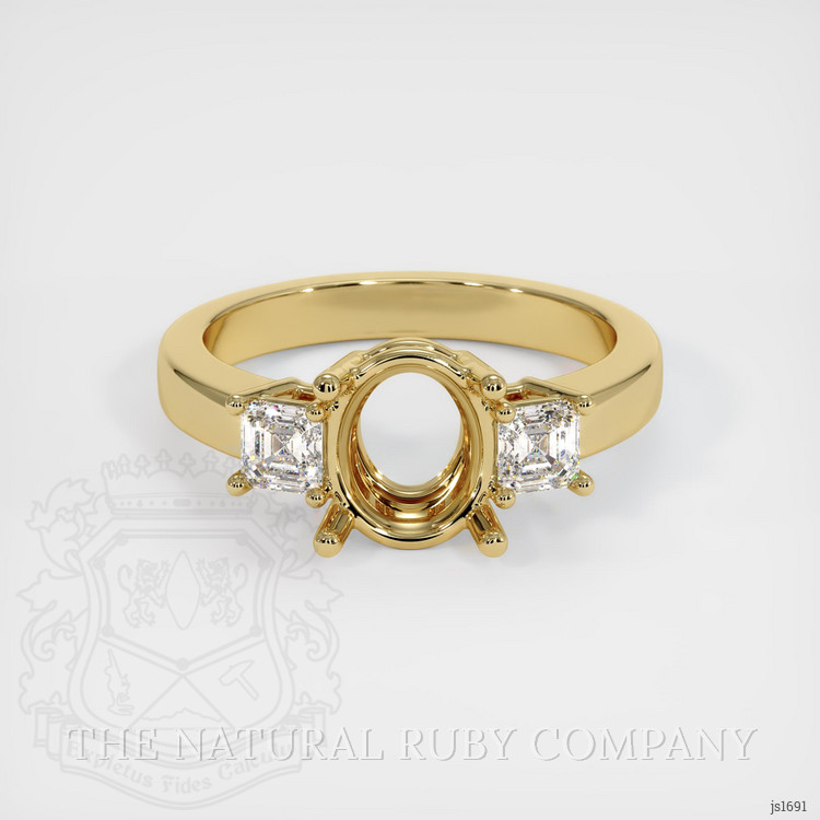14K Yellow Gold Three Stone Ring Setting
