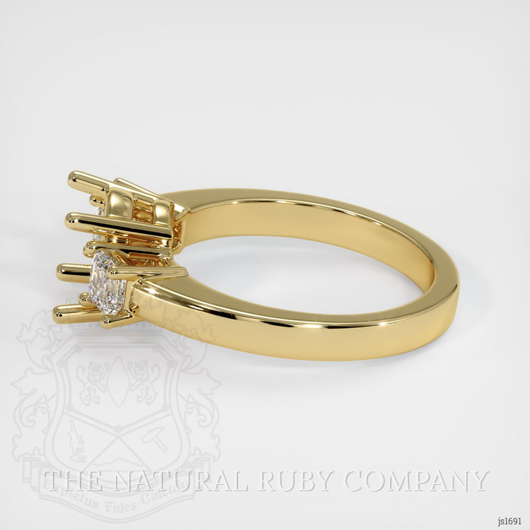 14K Yellow Gold Three Stone Ring Setting