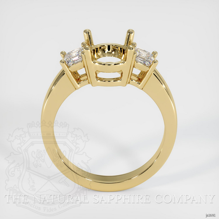 14K Yellow Gold Three Stone Ring Setting