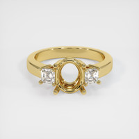 18K Yellow Gold Three Stone Ring Setting Image