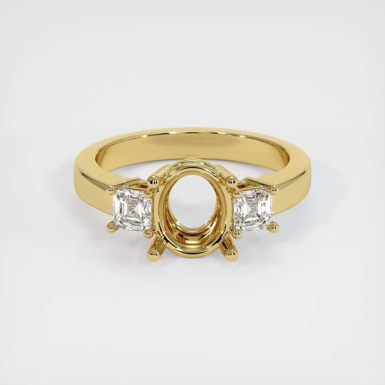 18K Yellow Gold Three Stone Ring Setting
