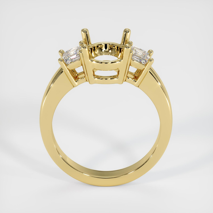 18K Yellow Gold Three Stone Ring Setting