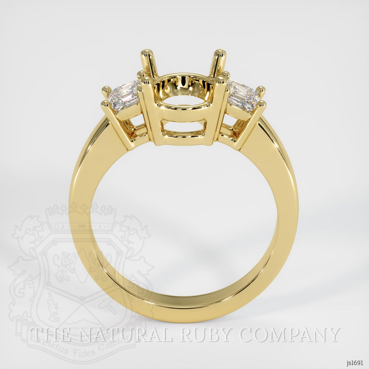 18K Yellow Gold Three Stone Ring Setting