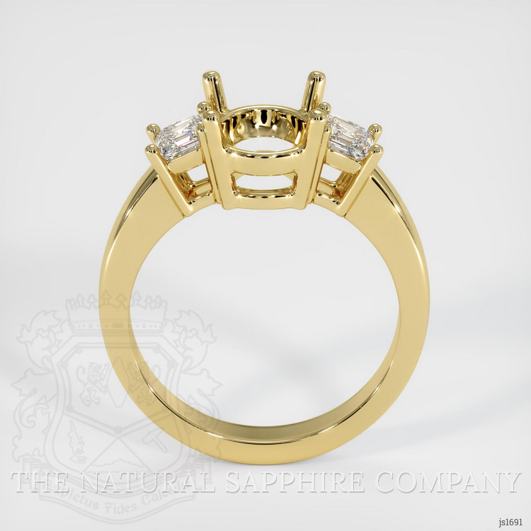 18K Yellow Gold Three Stone Ring Setting