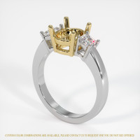 14K Yellow & White Three Stone Ring Setting Video