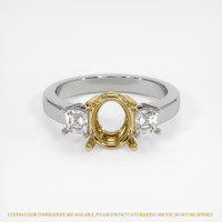 14K Yellow & White Three Stone Ring Setting Image