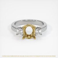 18K Yellow & White Three Stone Ring Setting Image