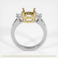 18K Yellow & White Three Stone Ring Setting Image
