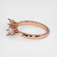 14K Rose Gold Three Stone Ring Setting Image