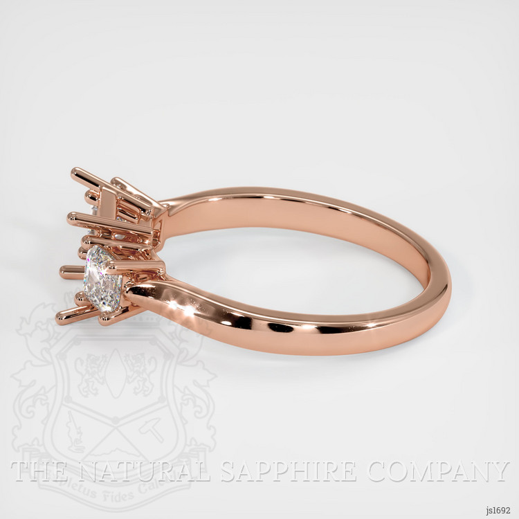14K Rose Gold Three Stone Ring Setting