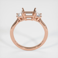 14K Rose Gold Three Stone Ring Setting Image