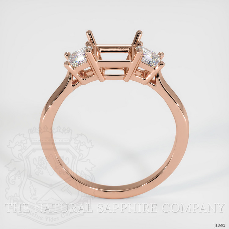 14K Rose Gold Three Stone Ring Setting