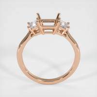 18K Rose Gold Three Stone Ring Setting Image
