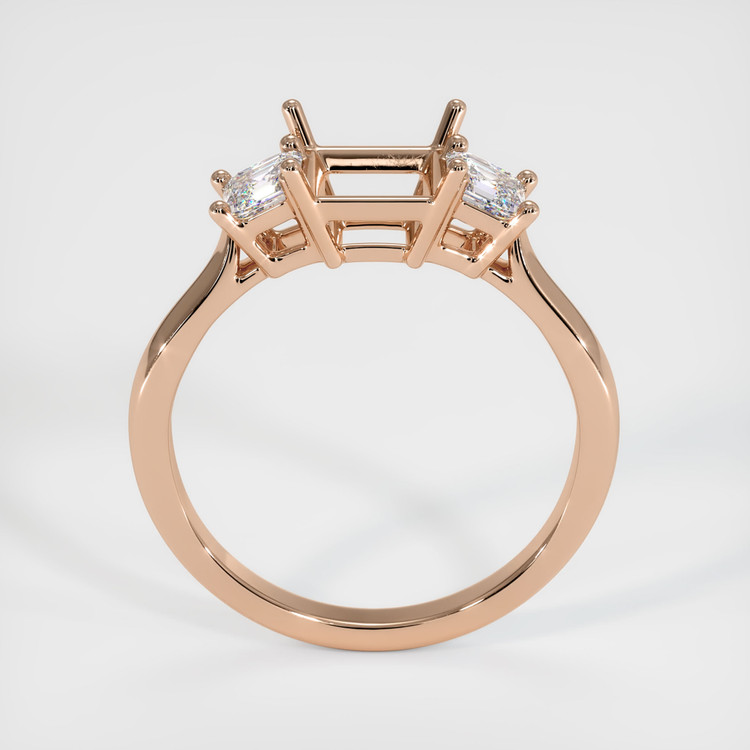 18K Rose Gold Three Stone Ring Setting