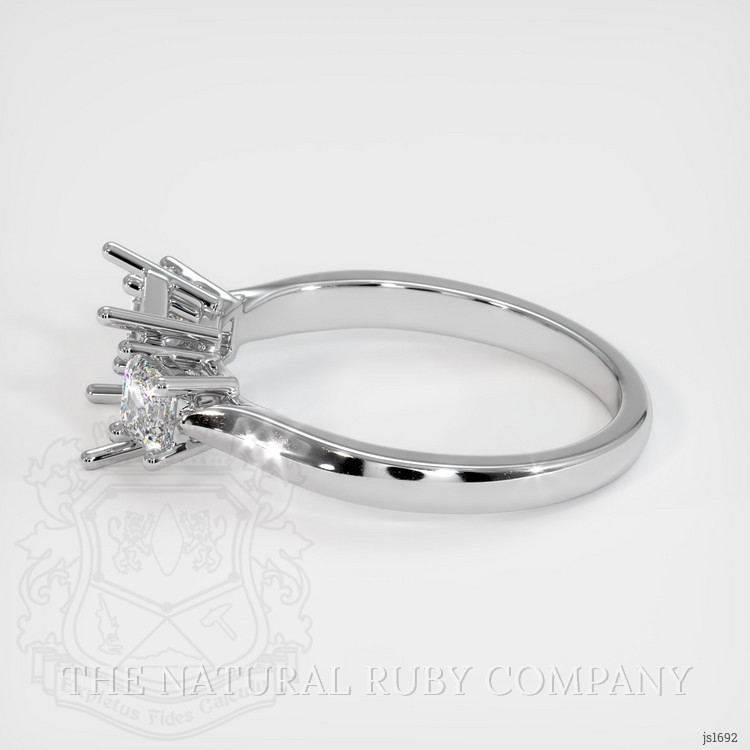 14K White Gold Three Stone Ring Setting