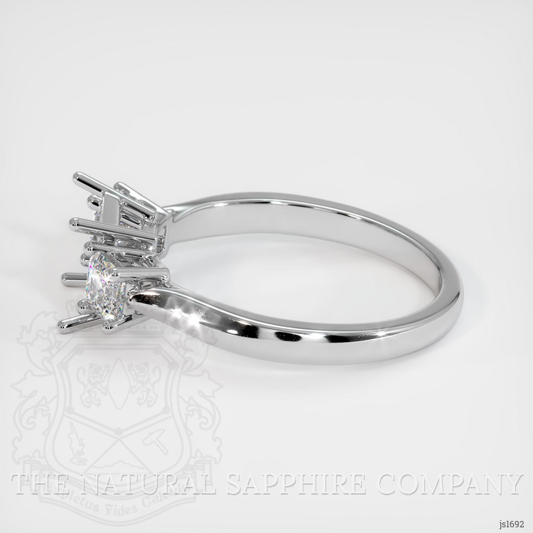 14K White Gold Three Stone Ring Setting