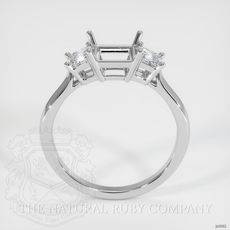 14K White Gold Three Stone Ring Setting