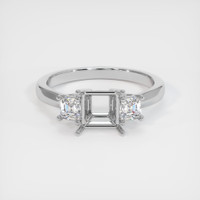 18K White Gold Three Stone Ring Setting Image