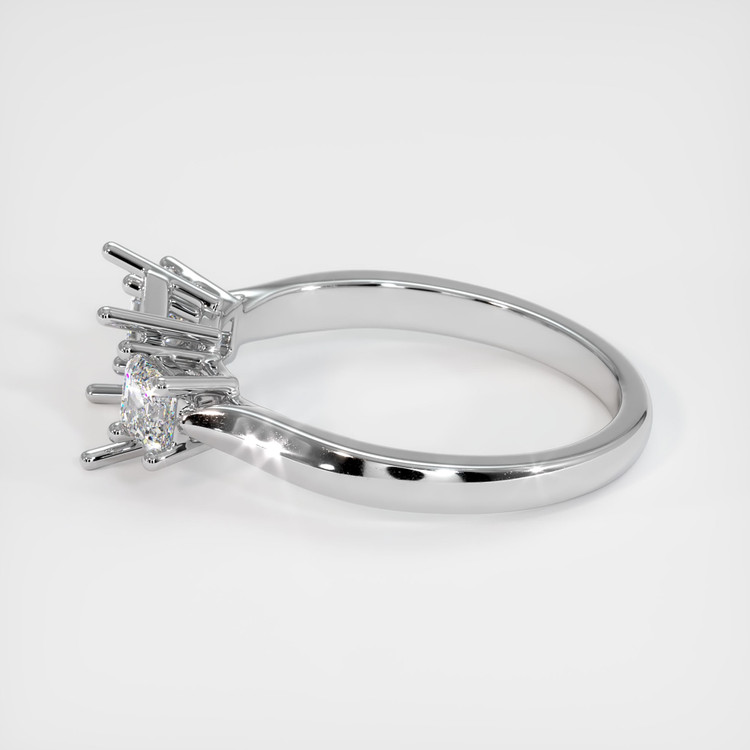 18K White Gold Three Stone Ring Setting