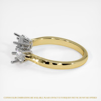 14K White & Yellow Three Stone Ring Setting Image