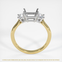 14K White & Yellow Three Stone Ring Setting Image