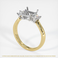 18K White & Yellow Three Stone Ring Setting Image
