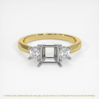 18K White & Yellow Three Stone Ring Setting Image