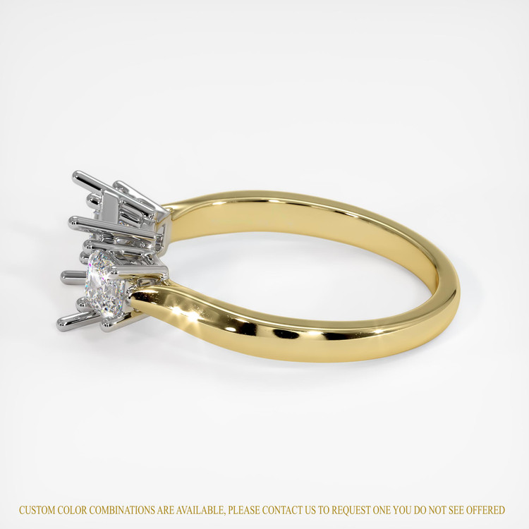 18K White & Yellow Three Stone Ring Setting