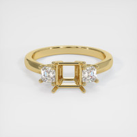 10K Yellow Gold Three Stone Ring Setting Image