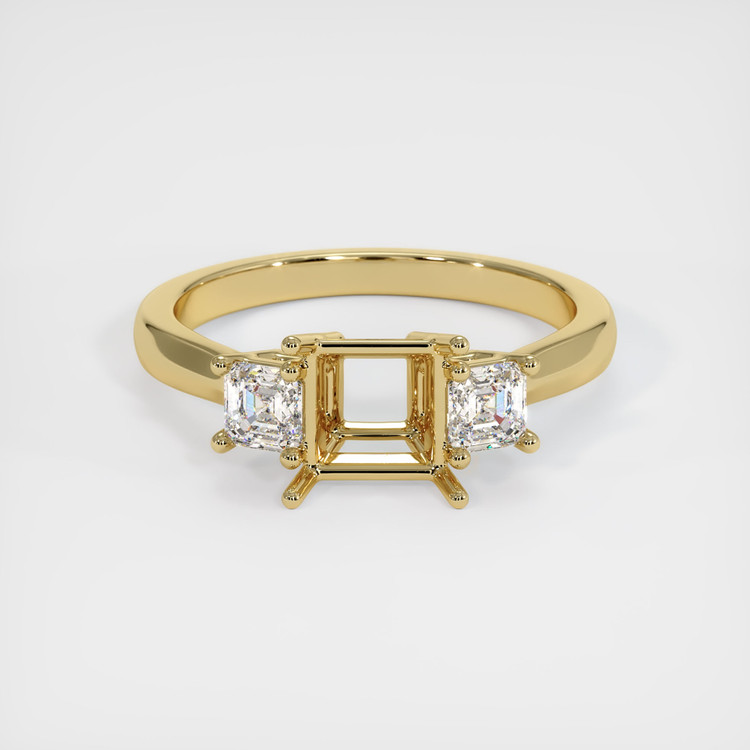 14K Yellow Gold Three Stone Ring Setting
