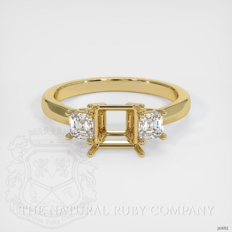 14K Yellow Gold Three Stone Ring Setting