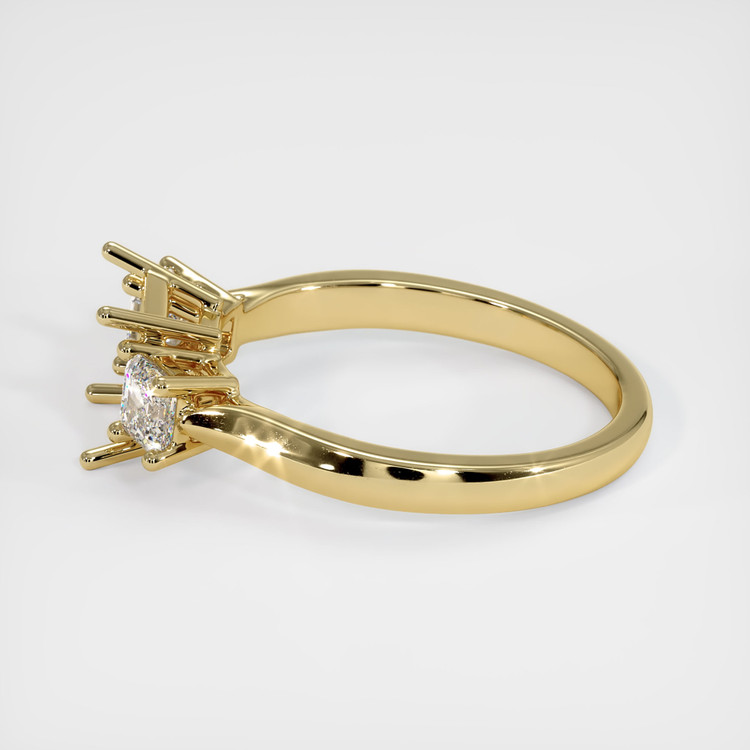 14K Yellow Gold Three Stone Ring Setting