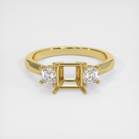 18K Yellow Gold Three Stone Ring Setting Image