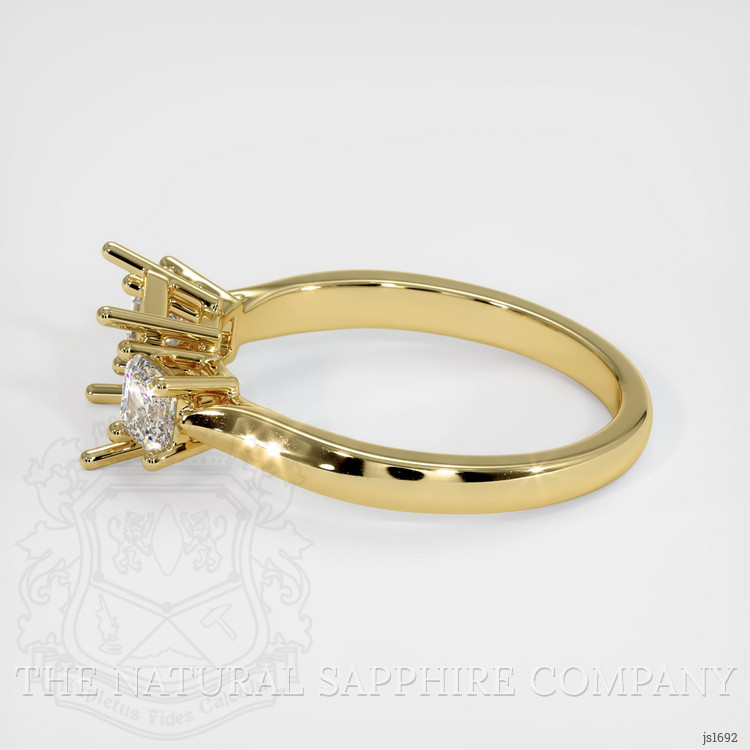 18K Yellow Gold Three Stone Ring Setting