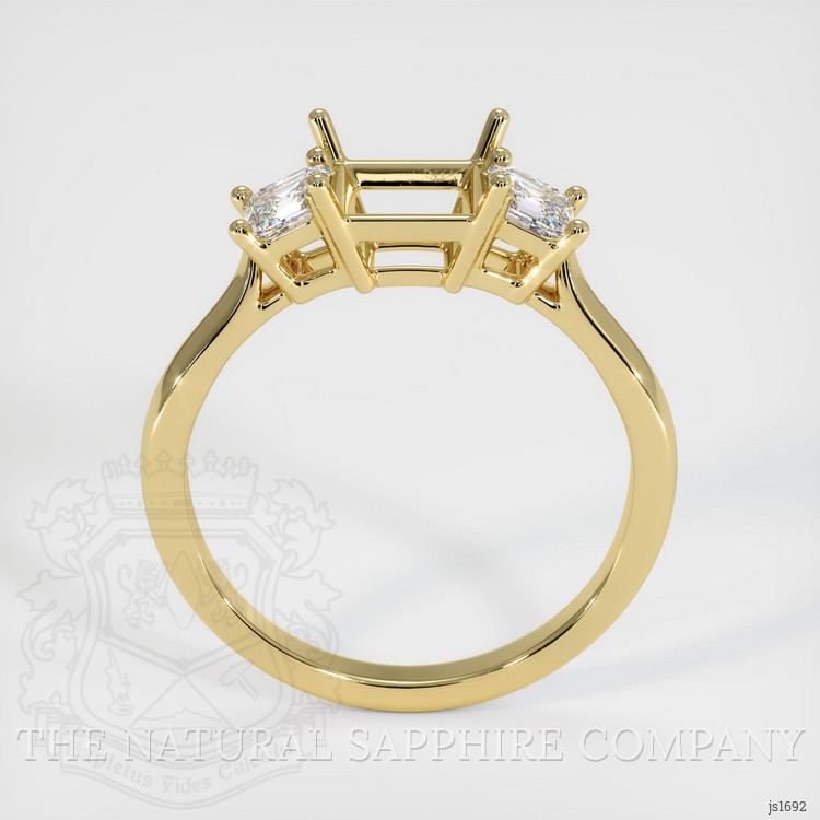 18K Yellow Gold Three Stone Ring Setting