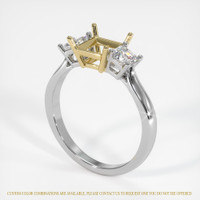 14K Yellow & White Three Stone Ring Setting Video