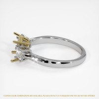 14K Yellow & White Three Stone Ring Setting Image