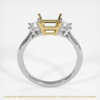 14K Yellow & White Three Stone Ring Setting Image