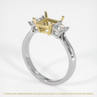 18K Yellow & White Three Stone Ring Setting Video