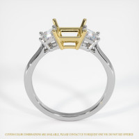 18K Yellow & White Three Stone Ring Setting Image